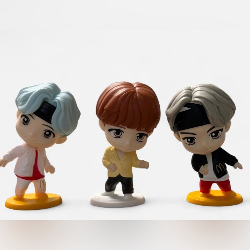 BTS Suga, Jin and Jimin McDonald’s Happy Meal Collectible figurines